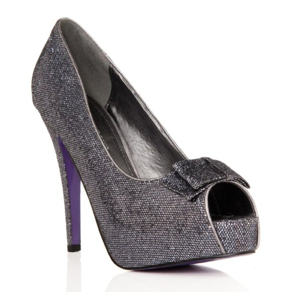 New! Sz 10! Sexy & Sparkly Purple Peep Toe 5" Heels - Picture 1 of 4